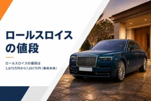 高級セダンが車寄せに停まっている様子