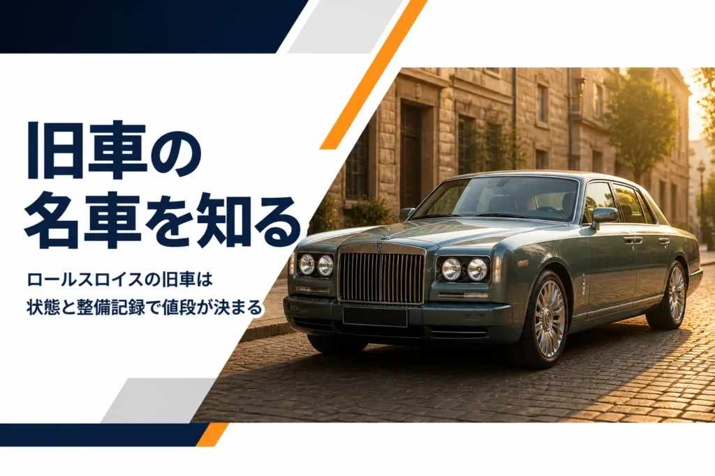 石畳に停まるクラシックな高級サルーンのアイキャッチ