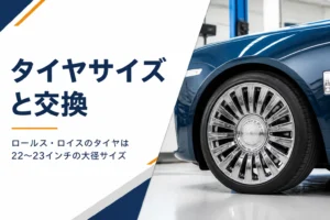 大径ホイールと扁平タイヤのクローズアップのアイキャッチ